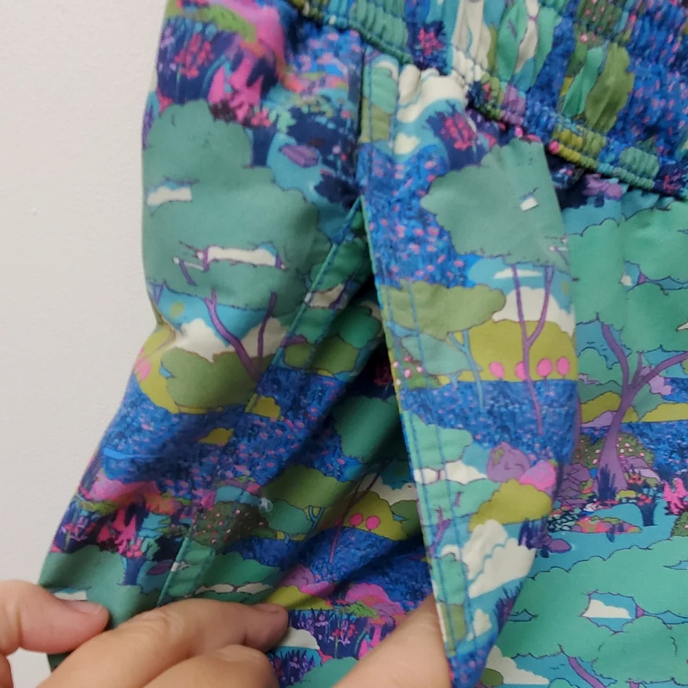 Onia Liberty Fabrics Swim Shorts Elstic Waist Pockets Mesh Inside UPF 50+ Size S